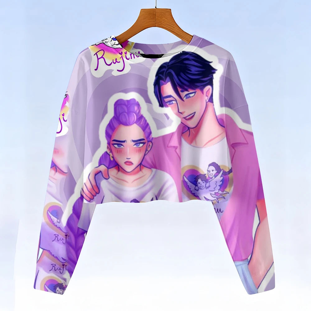 Casual Kids K-Pop Demon Hunters Crop Hoodie