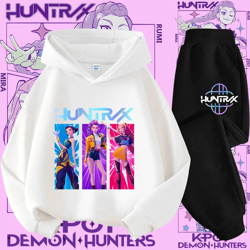 Casual K-Pop Demon Hoodie Set with 2-Pc Set