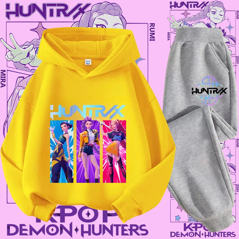 Casual K-Pop Demon Hoodie Set with 2-Pc Set