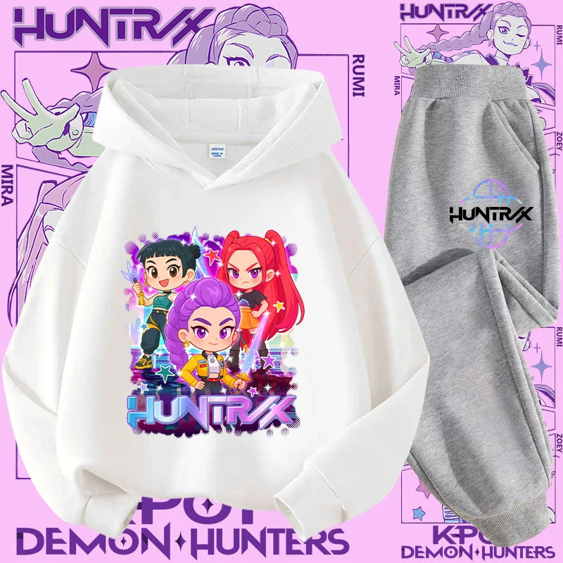 Casual K-Pop Demon Hoodie Set with 2-Pc Set
