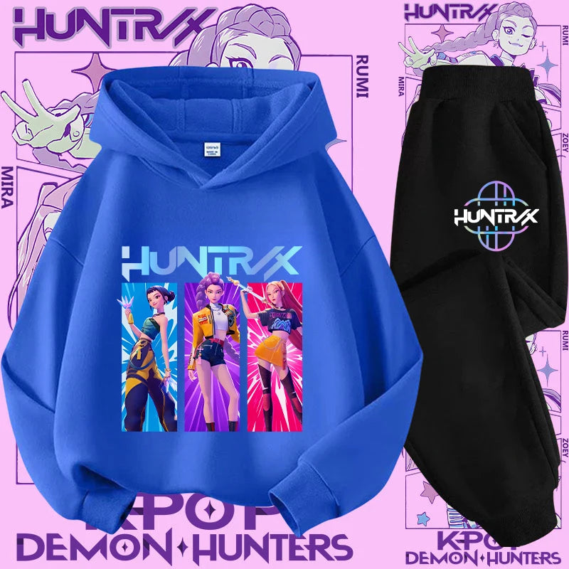 Casual K-Pop Demon Hoodie Set with 2-Pc Set