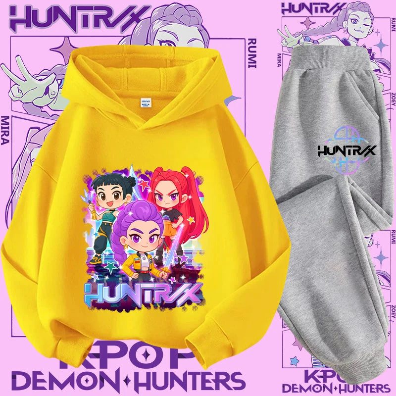 Casual K-Pop Demon Hoodie Set with 2-Pc Set