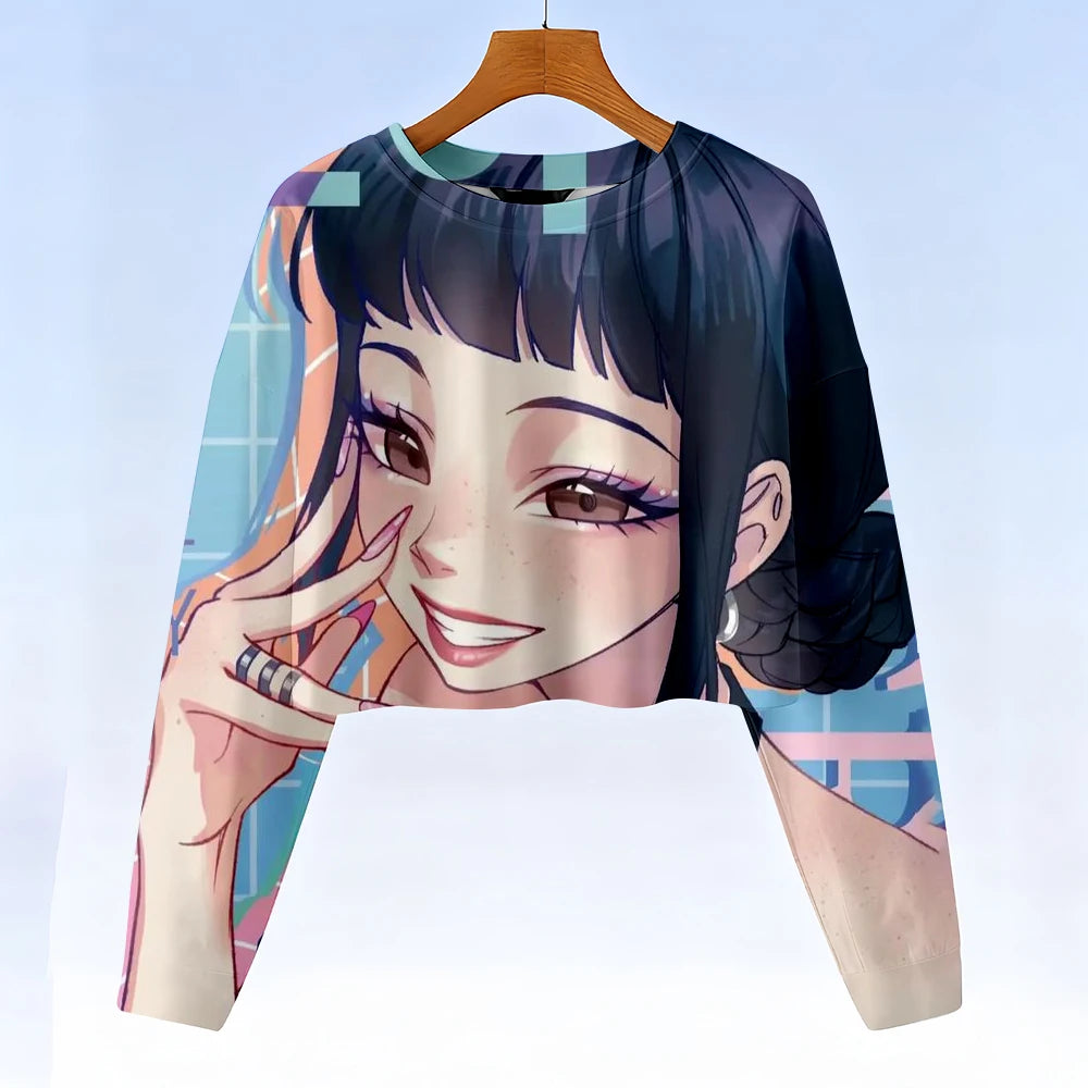 Casual Kids K-Pop Demon Hunters Crop Hoodie