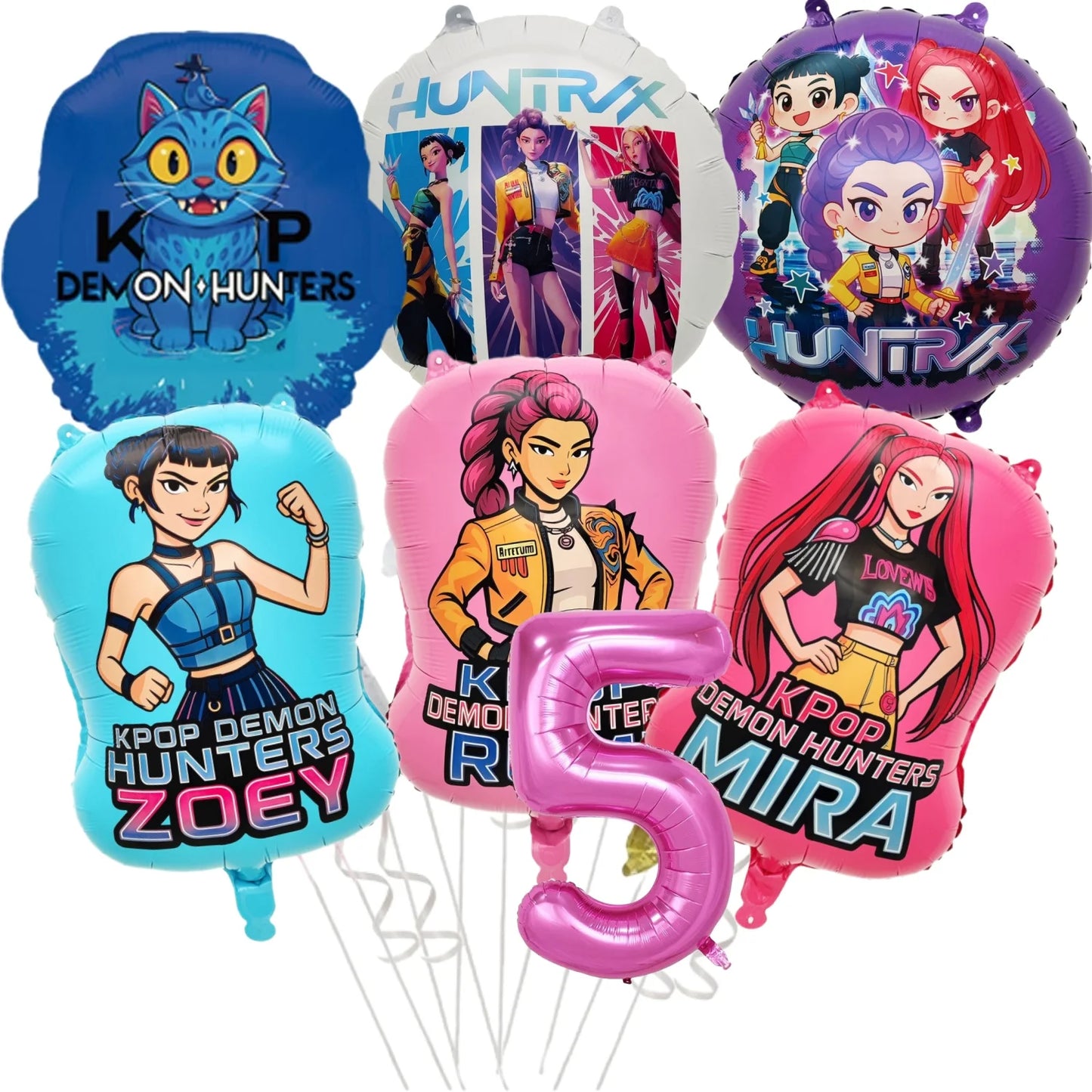 Multifunctional Kpop Demon Hunter Balloons & Cake Topper