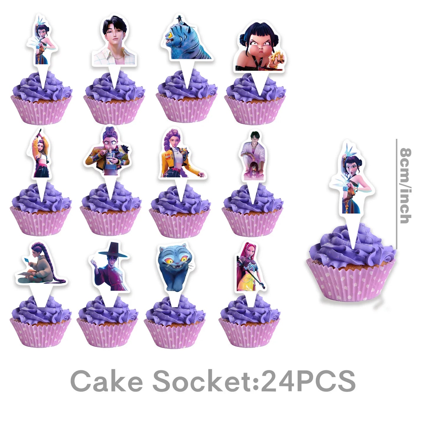 Multifunctional Kpop Demon Hunter Balloons & Cake Topper