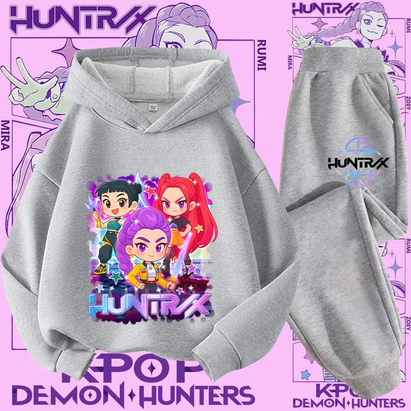 Casual K-Pop Demon Hoodie Set with 2-Pc Set