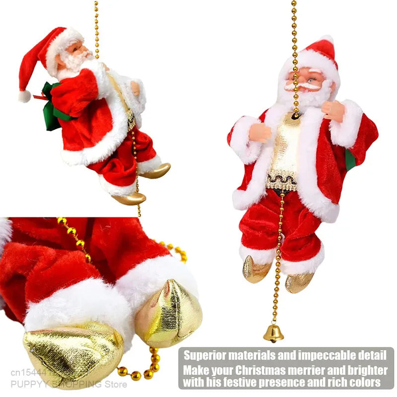 Electric Music Santa Claus Climbing Rope Toy - Gracey Olivia Boutique