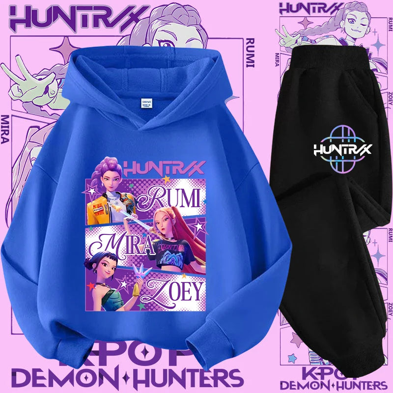 Casual K-Pop Demon Hoodie Set with 2-Pc Set