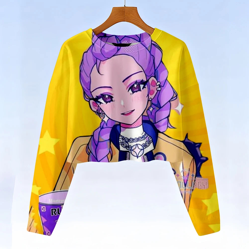 Casual Kids K-Pop Demon Hunters Crop Hoodie