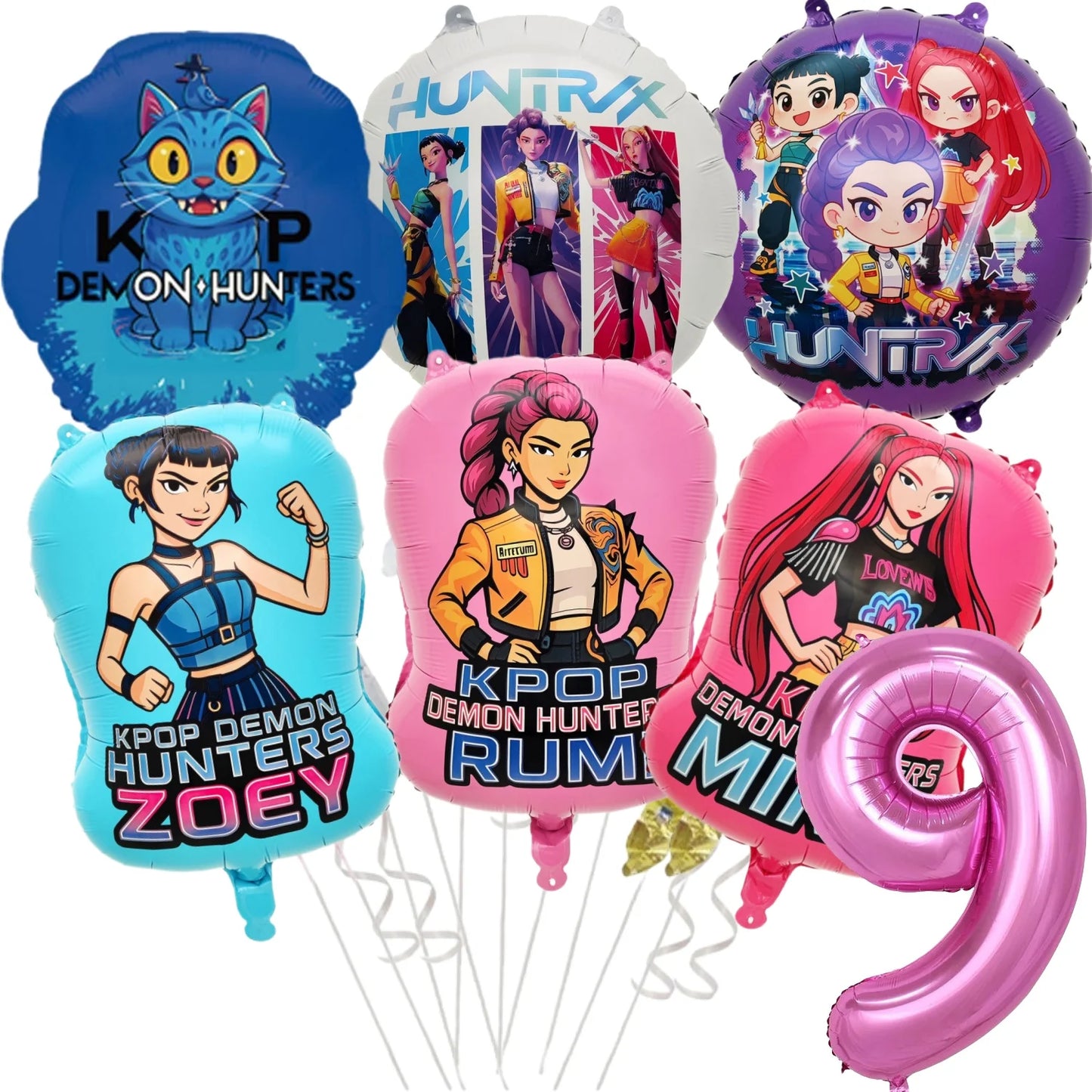 Multifunctional Kpop Demon Hunter Balloons & Cake Topper
