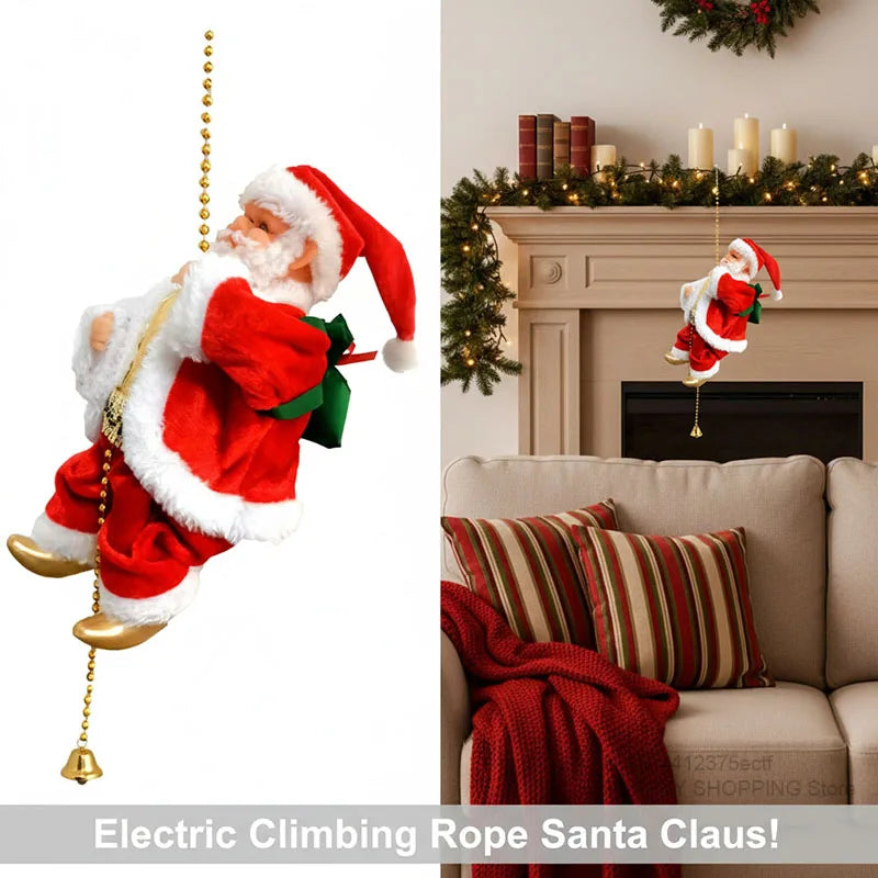 Electric Music Santa Claus Climbing Rope Toy - Gracey Olivia Boutique