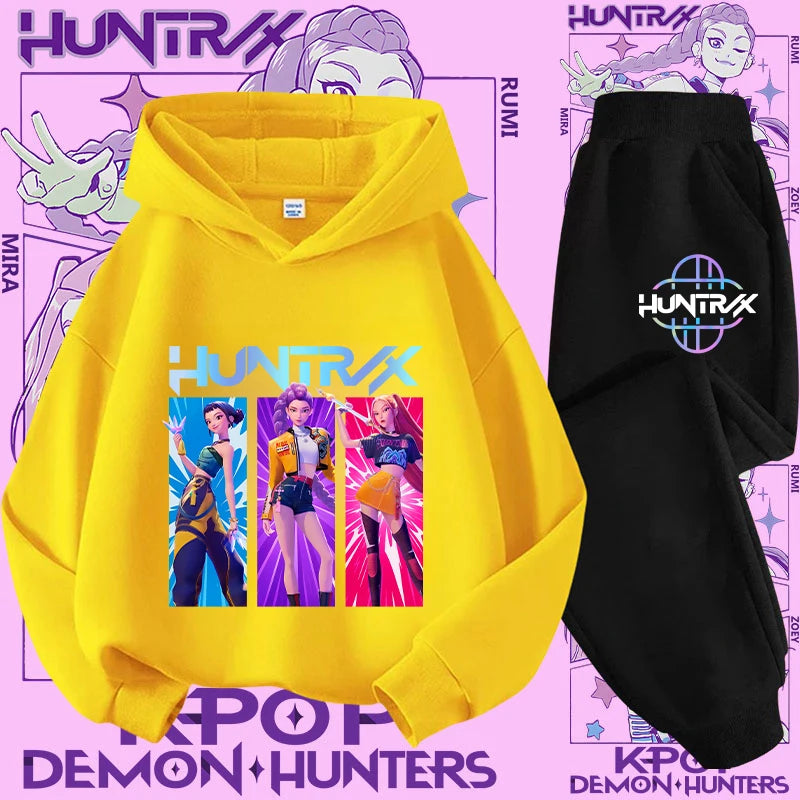 Casual K-Pop Demon Hoodie Set with 2-Pc Set