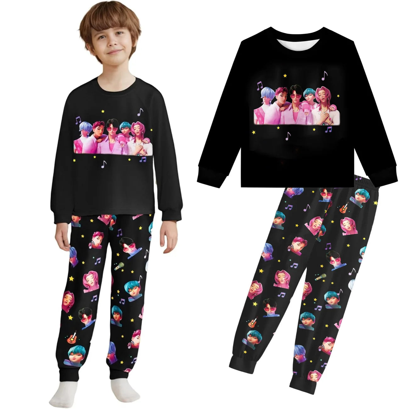 Long Sleeve KPop Demon Hunters Girl Sleepwear