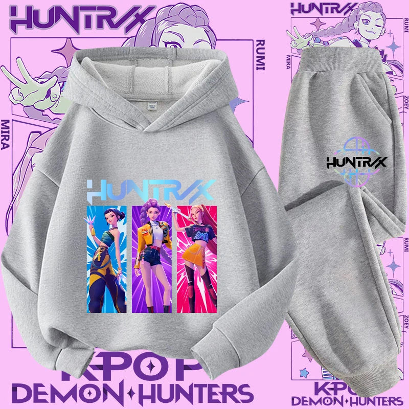 Casual K-Pop Demon Hoodie Set with 2-Pc Set