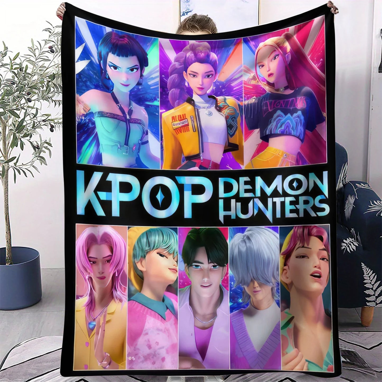 Multifunctional Flannel K-Pop Demon Blanket