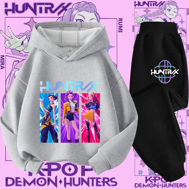 Casual K-Pop Demon Hoodie Set with 2-Pc Set