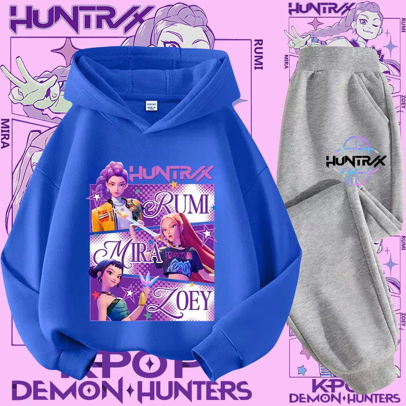 Casual K-Pop Demon Hoodie Set with 2-Pc Set