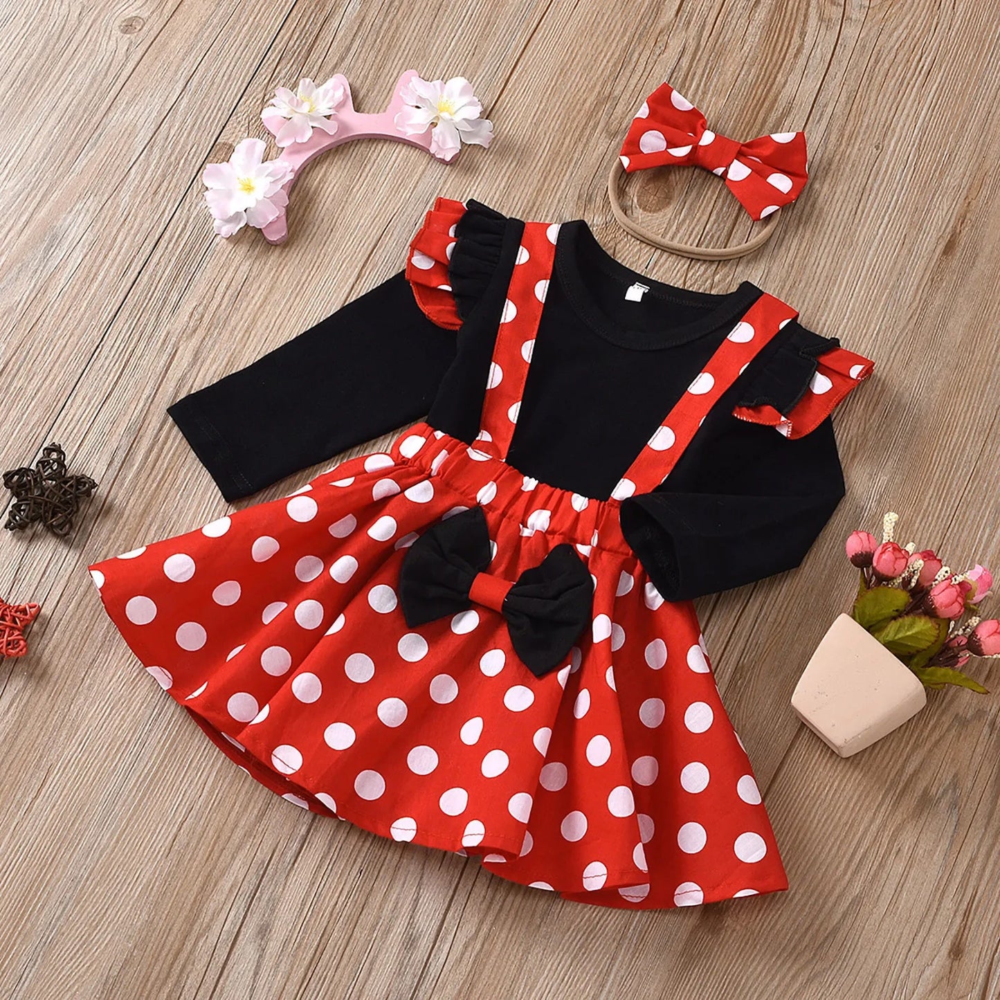 Summer Minnie Cosplay Skirt Dress with Headband - Gracey Olivia Boutique
