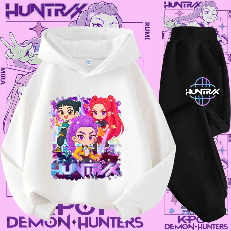Casual K-Pop Demon Hoodie Set with 2-Pc Set
