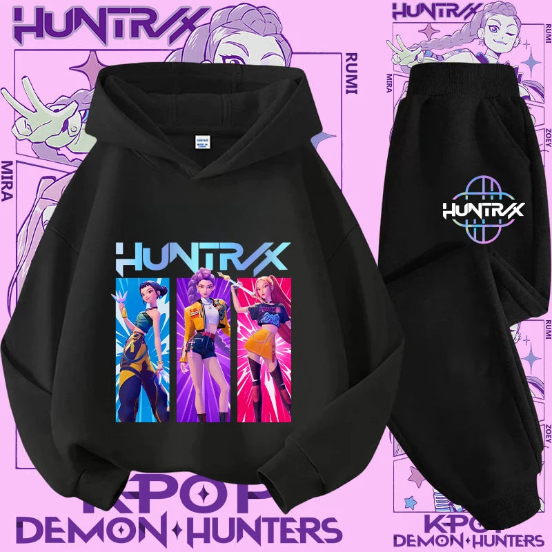 Casual K-Pop Demon Hoodie Set with 2-Pc Set