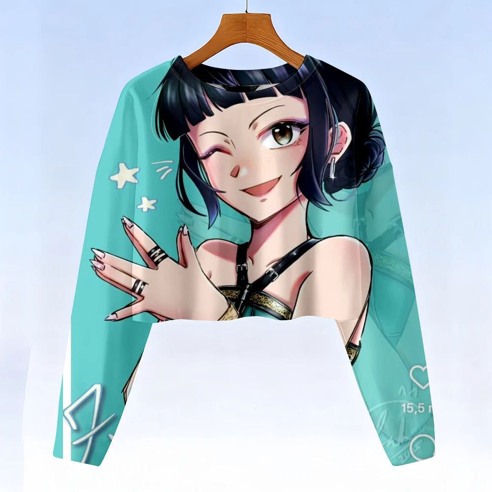 Casual Kids K-Pop Demon Hunters Crop Hoodie