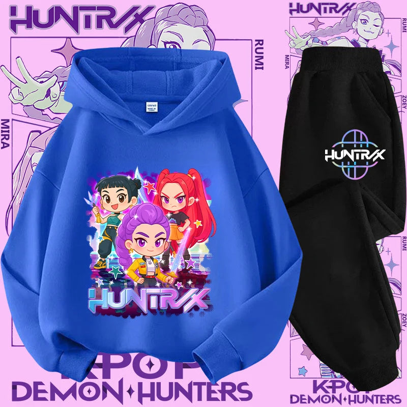 Casual K-Pop Demon Hoodie Set with 2-Pc Set