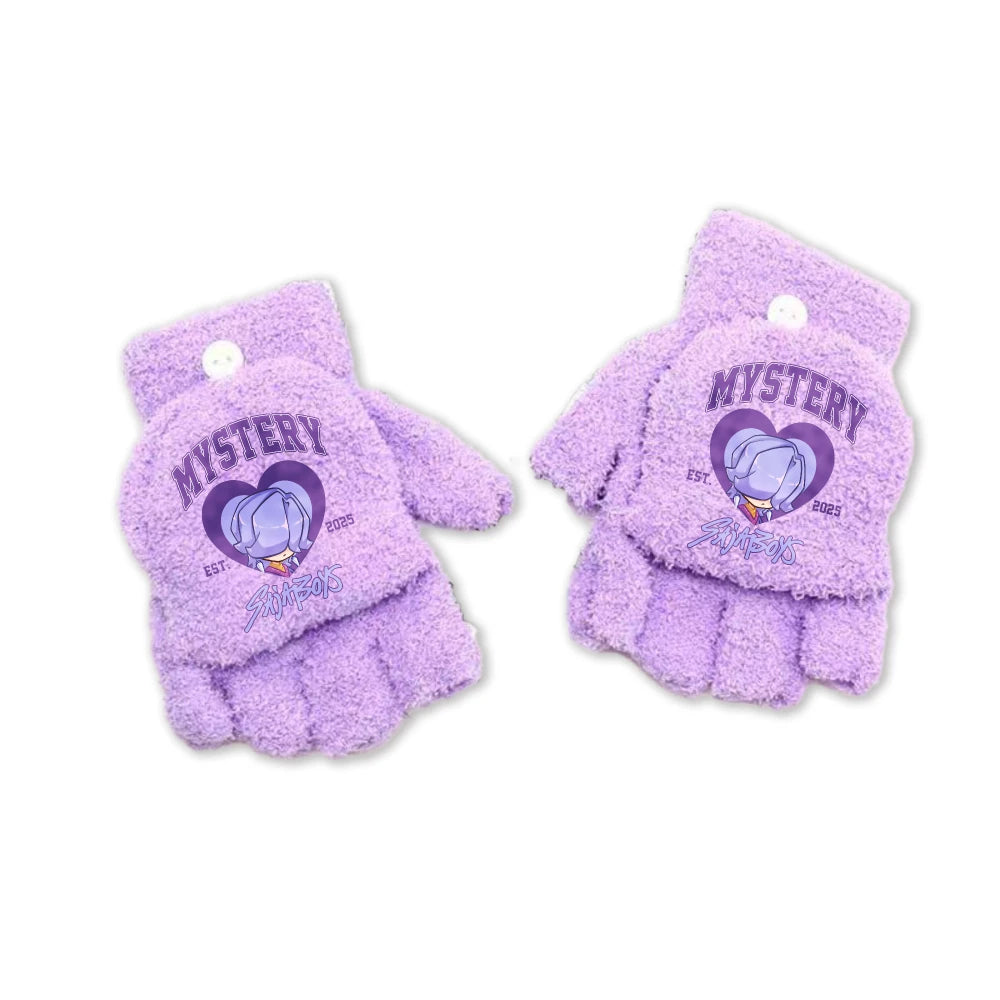 Half Finger Flip Demon Hunters Kids Gloves