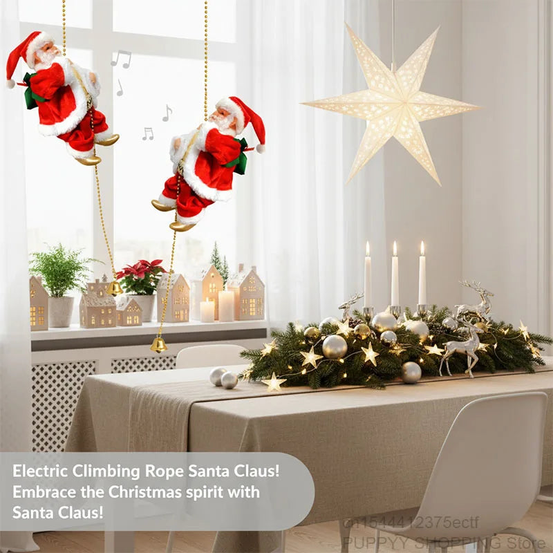 Electric Music Santa Claus Climbing Rope Toy - Gracey Olivia Boutique