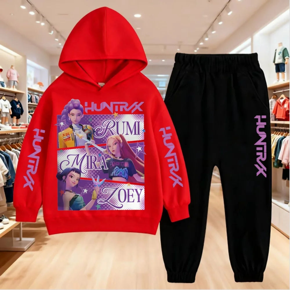 2025 K-Pop Demon Hunters Kids Hoodie Set