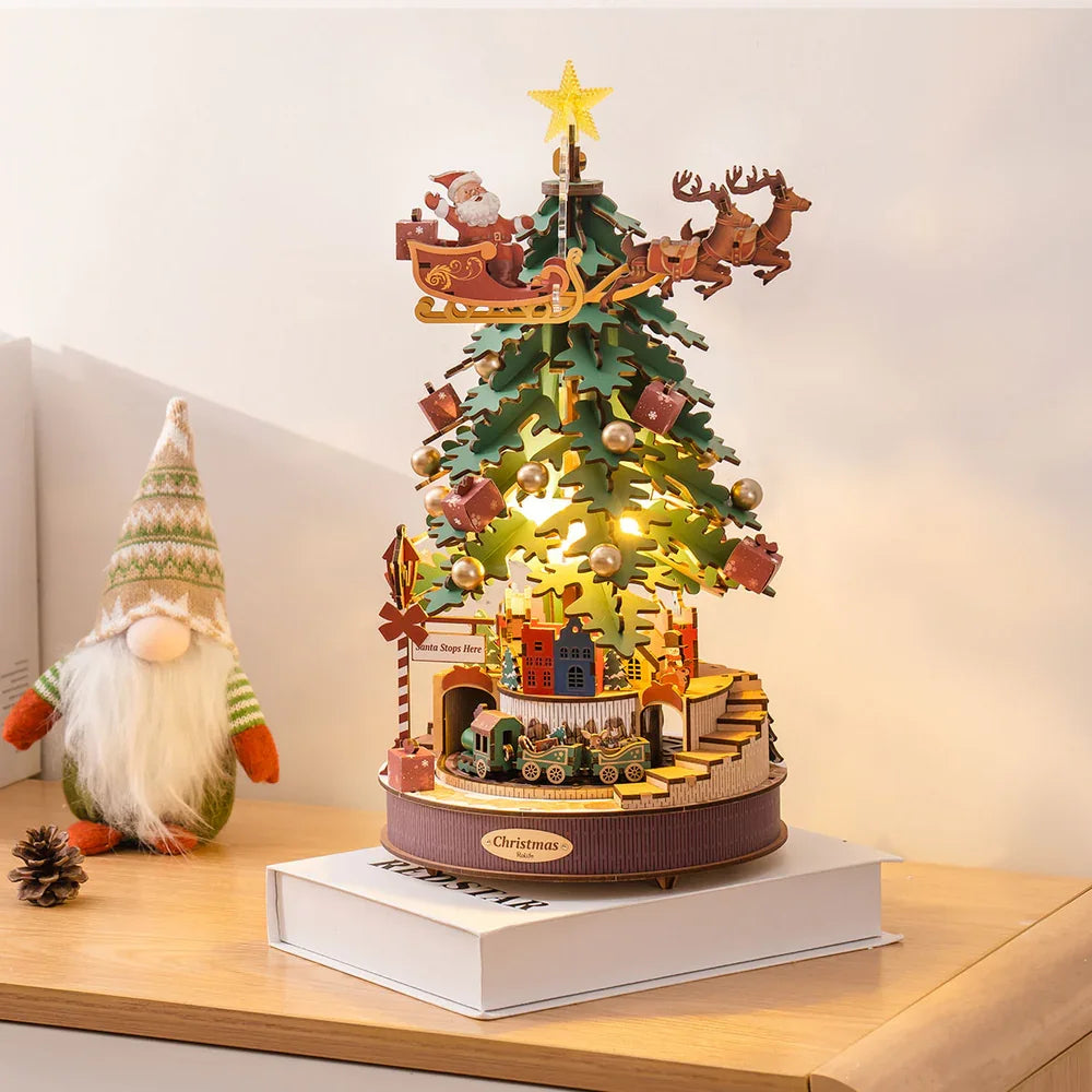 3D Wooden Puzzle Christmas Melody Tree with Light - Gracey Olivia Boutique