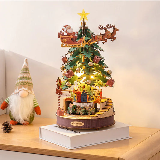 3D Wooden Puzzle Christmas Melody Tree with Light - Gracey Olivia Boutique