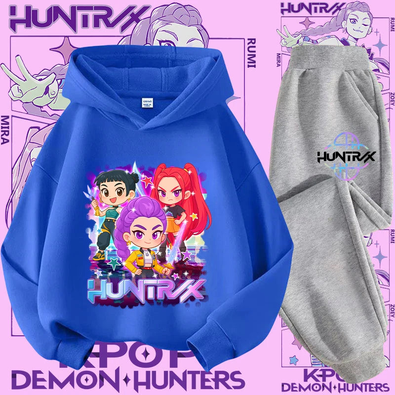 Casual K-Pop Demon Hoodie Set with 2-Pc Set