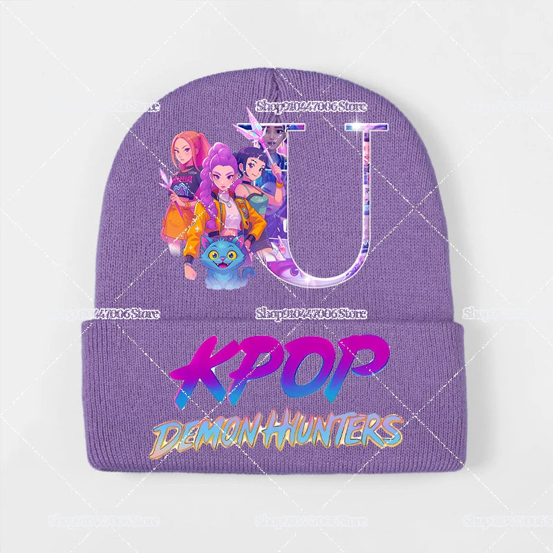 K-pop Demon Hunters Letter A-Z Knit Hat