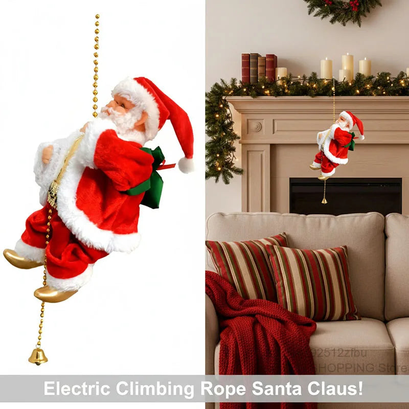 Electric Music Santa Claus Climbing Rope Toy - Gracey Olivia Boutique