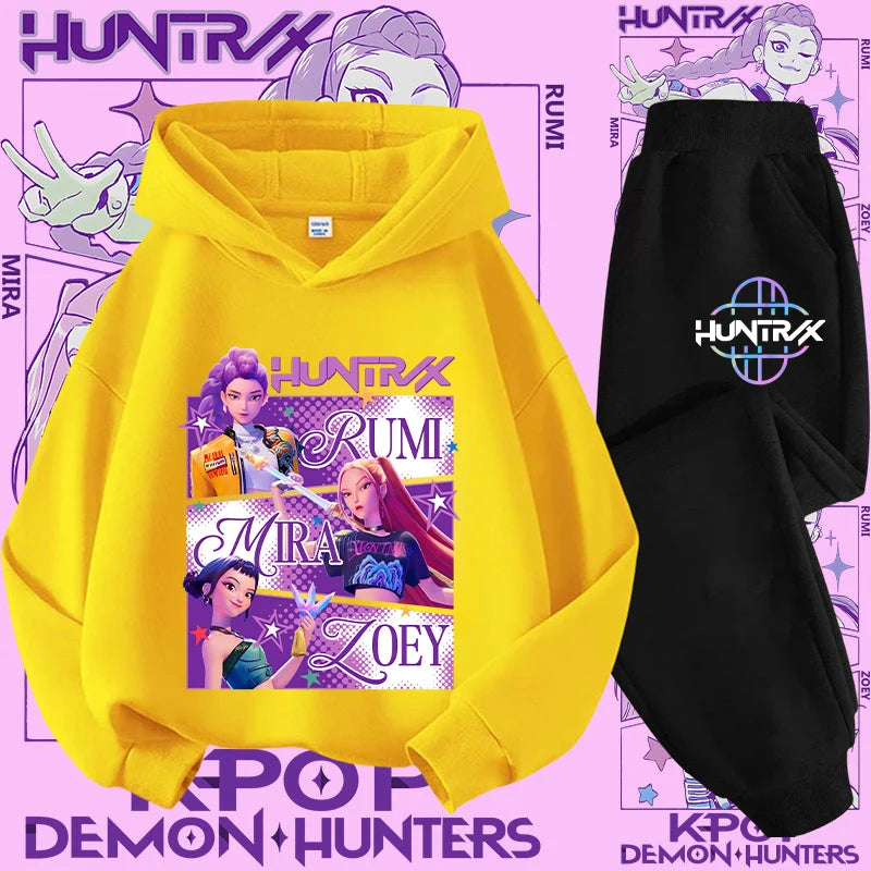 Casual K-Pop Demon Hoodie Set with 2-Pc Set