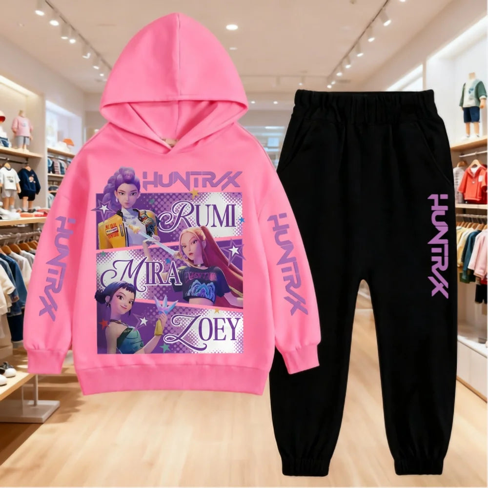 2025 K-Pop Demon Hunters Kids Hoodie Set