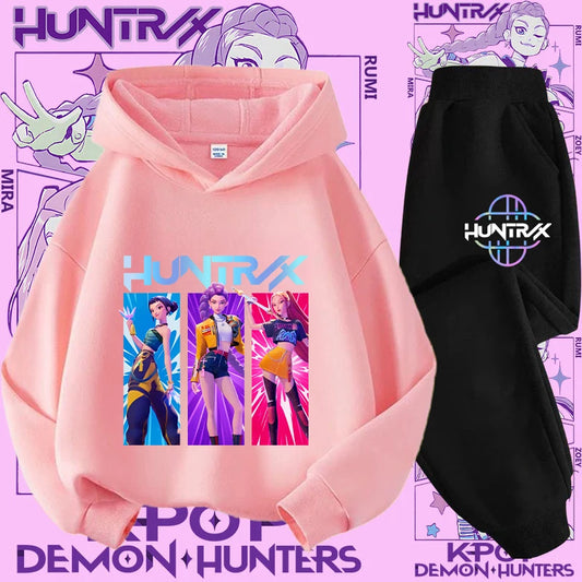 Casual K-Pop Demon Hoodie Set with 2-Pc Set