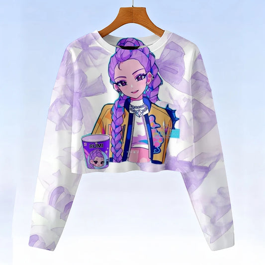 Casual Kids K-Pop Demon Hunters Crop Hoodie
