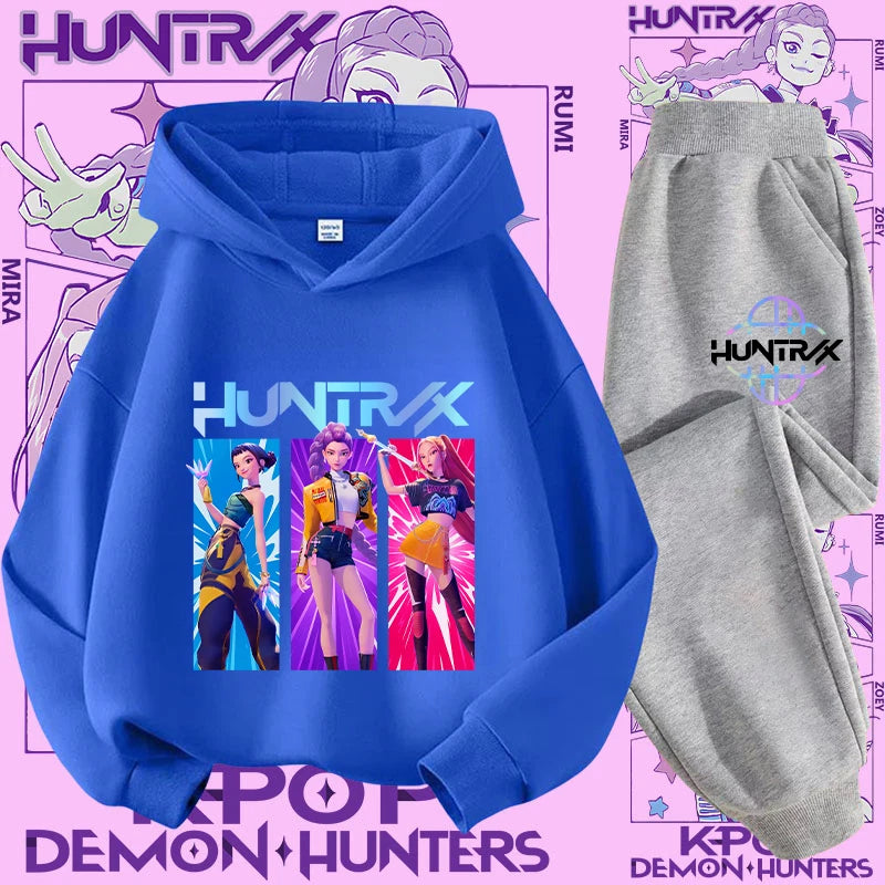 Casual K-Pop Demon Hoodie Set with 2-Pc Set