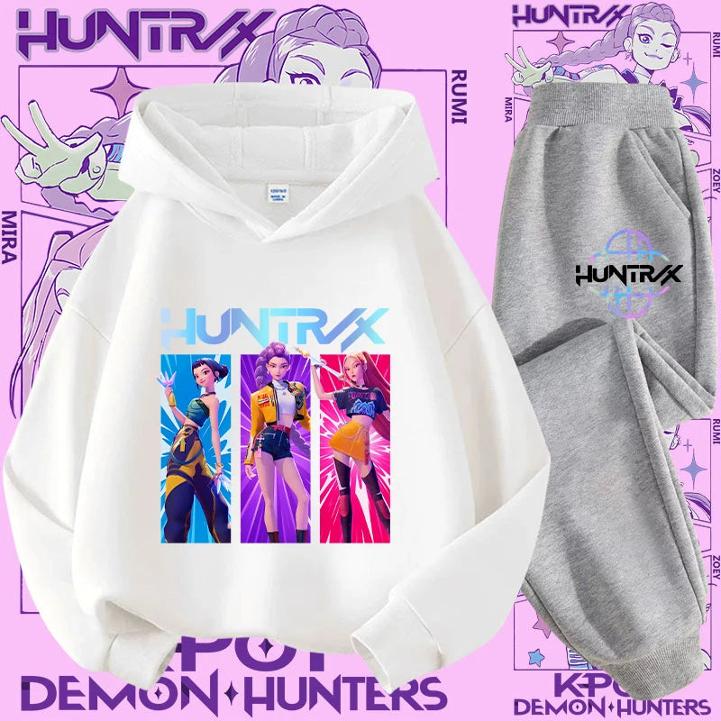 Casual K-Pop Demon Hoodie Set with 2-Pc Set