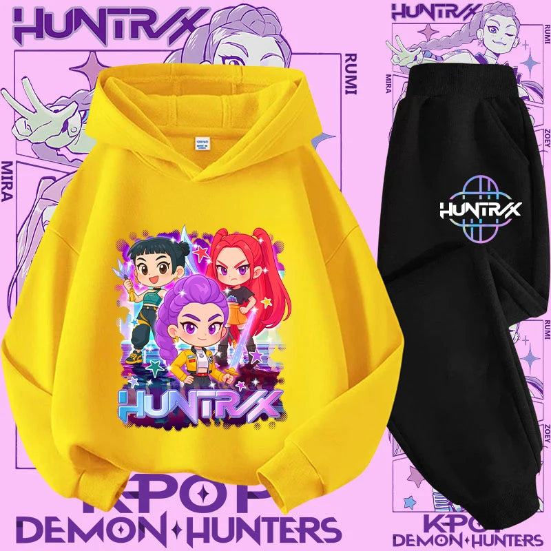 Casual K-Pop Demon Hoodie Set with 2-Pc Set