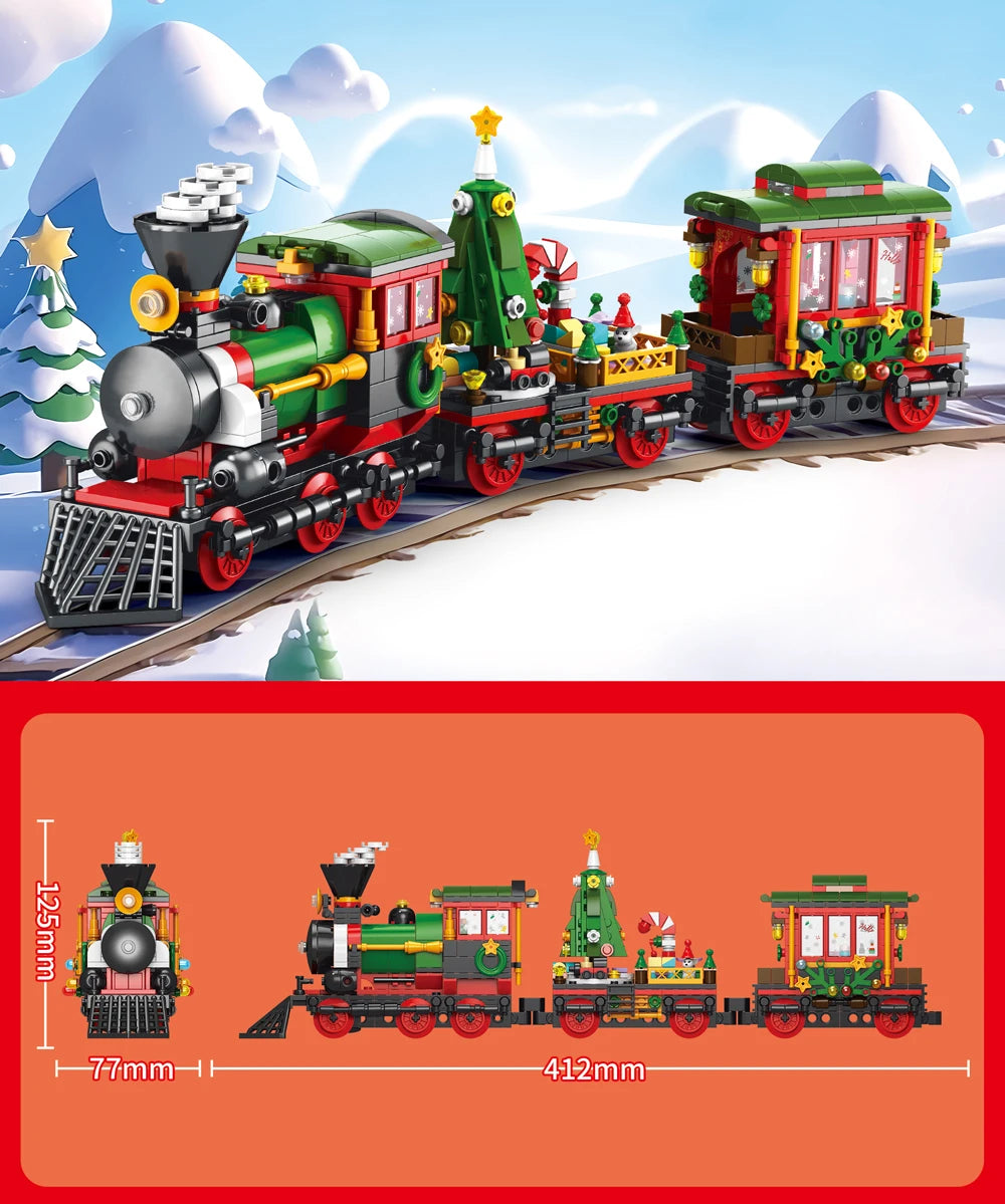 DIY Christmas Building Blocks Bricks Train Toy - Gracey Olivia Boutique