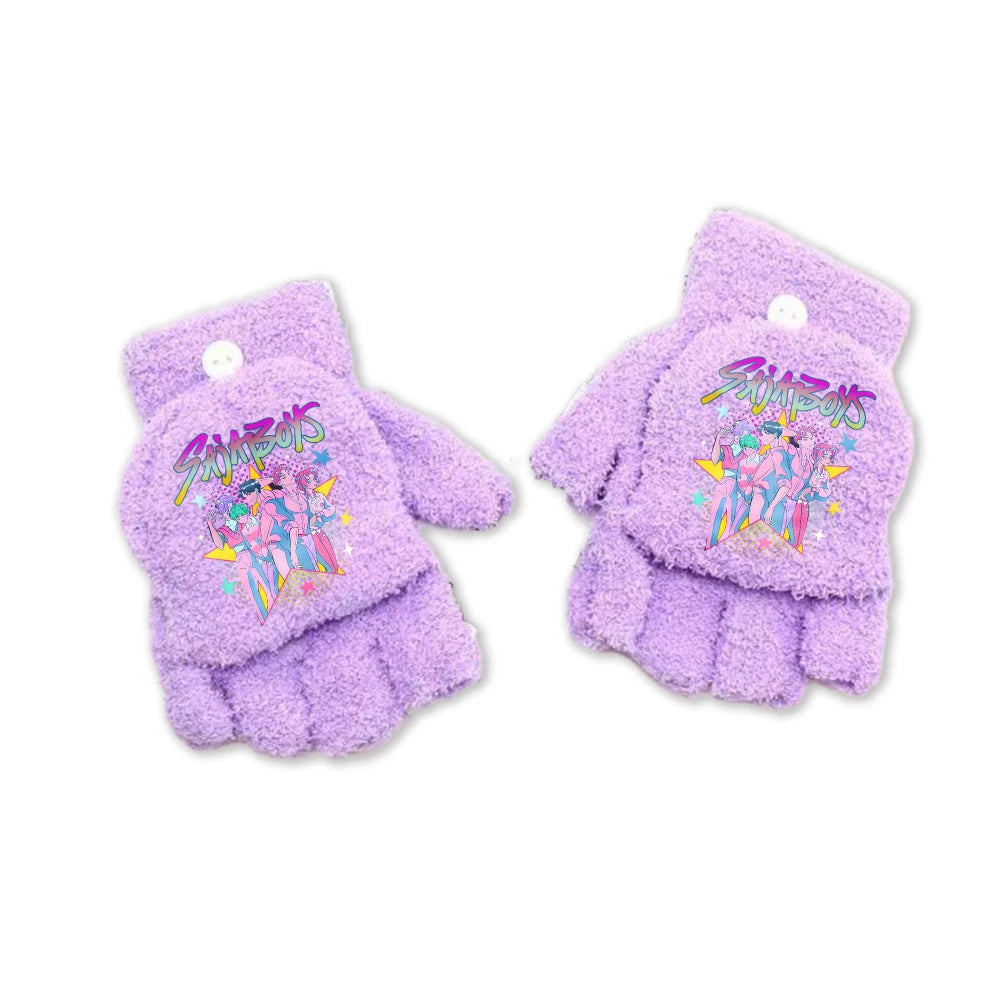 Half Finger Flip Demon Hunters Kids Gloves