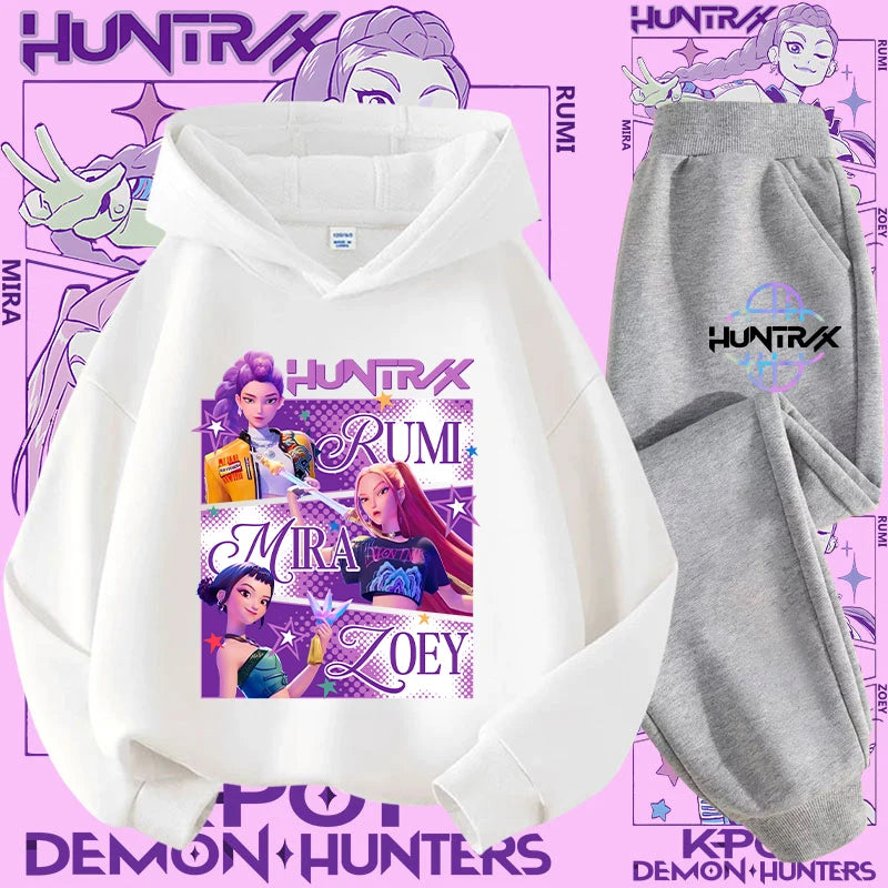 Casual K-Pop Demon Hoodie Set with 2-Pc Set