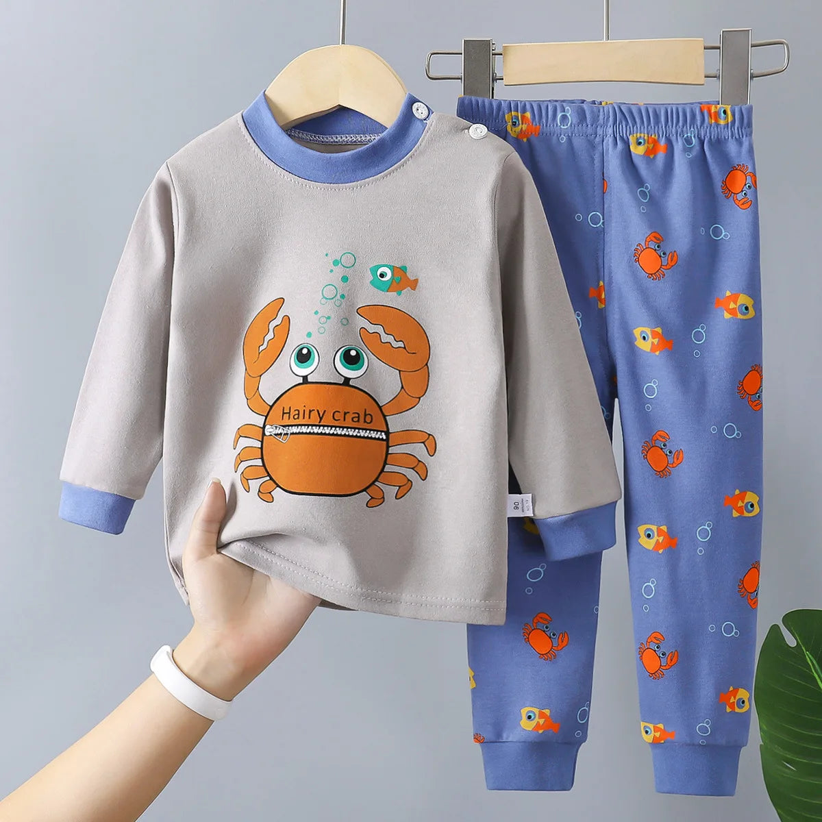 Cartoon Print Long Sleeve Cute Tops & Pants