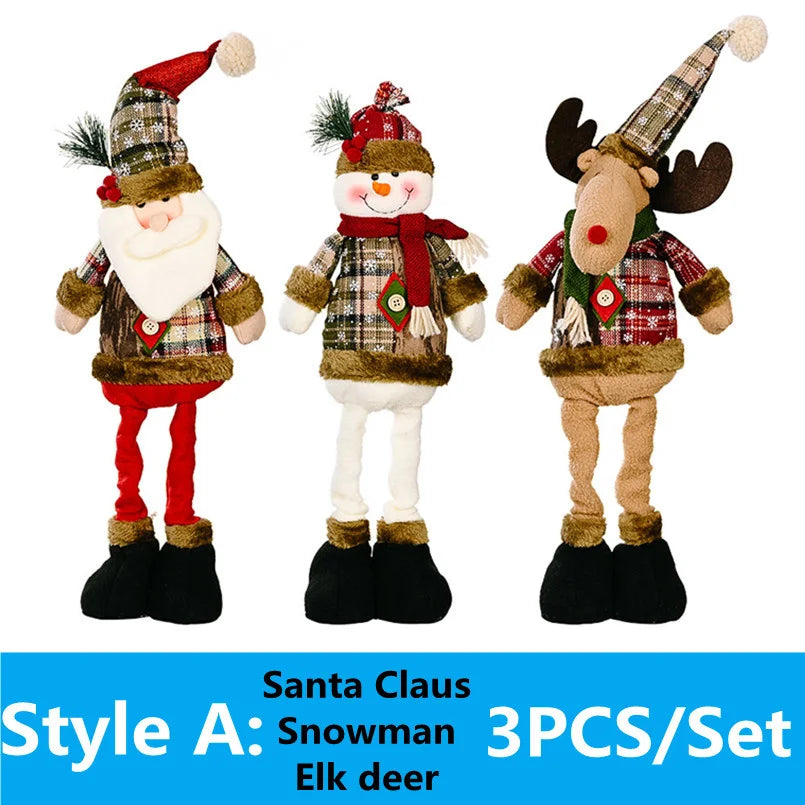 Reindeer Snowman Christmas Standing Doll - Gracey Olivia Boutique