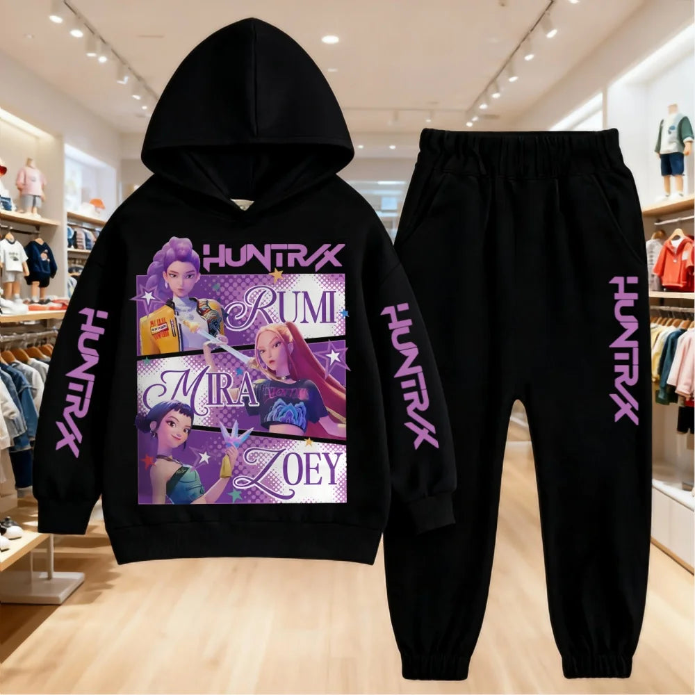 2025 K-Pop Demon Hunters Kids Hoodie Set