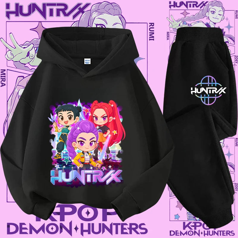 Casual K-Pop Demon Hoodie Set with 2-Pc Set