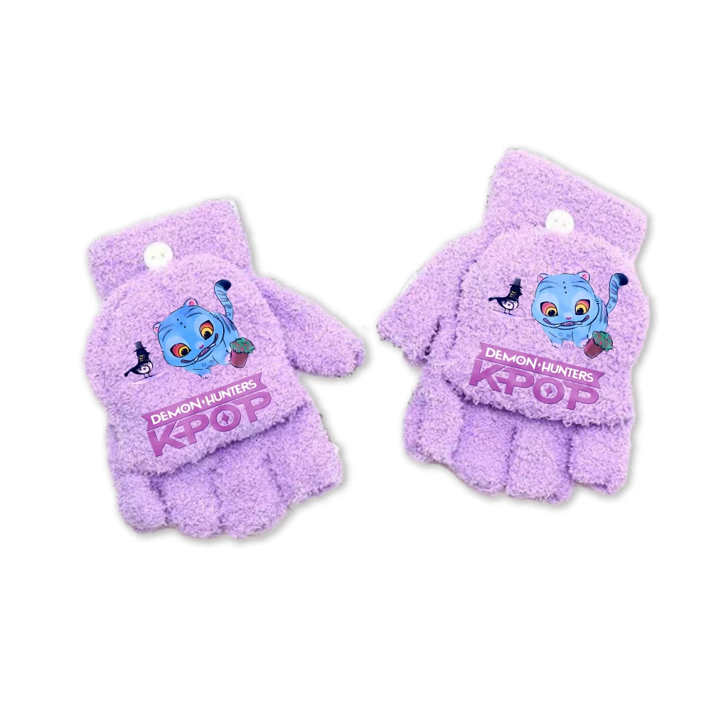 Half Finger Flip Demon Hunters Kids Gloves