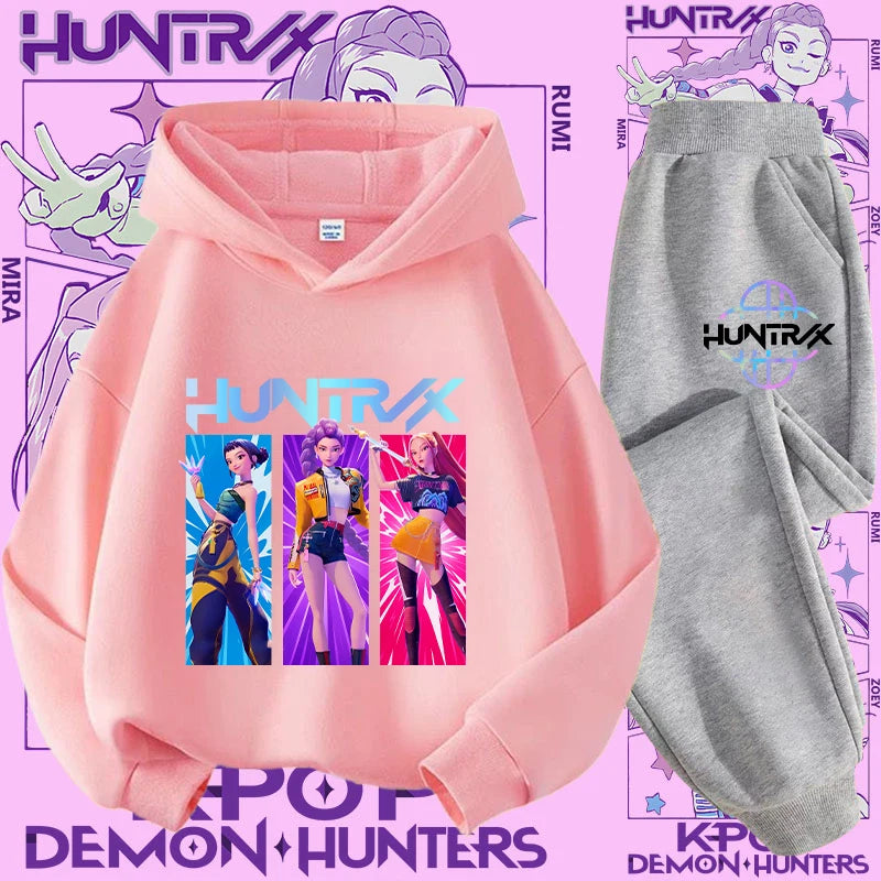 Casual K-Pop Demon Hoodie Set with 2-Pc Set